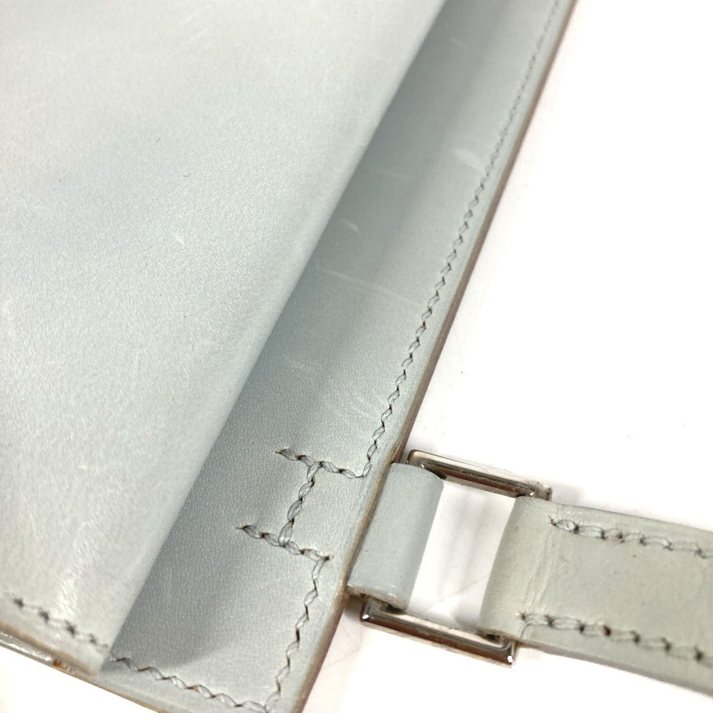HERMES ヴィンテージ ヴァランタン カバン フラップ 肩掛け ショルダーバッグ レザー ユニセックス ライトブルー系