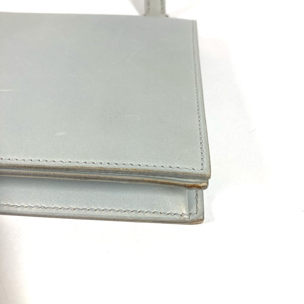 HERMES ヴィンテージ ヴァランタン カバン フラップ 肩掛け ショルダーバッグ レザー ユニセックス ライトブルー系