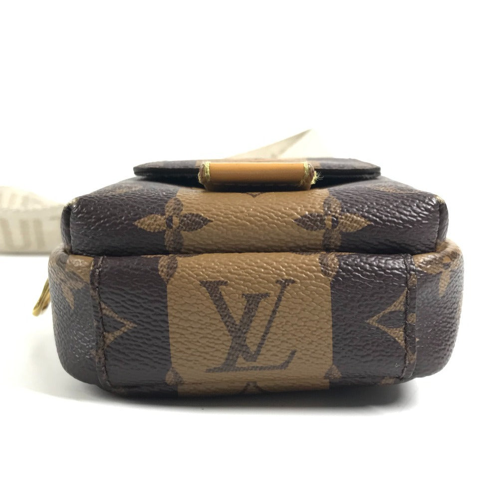 LOUIS VUITTON M81005 モノグラムストライプ NIGOコラボ ダブルフォンポーチ 斜め掛け カバン ポシェット ショルダーバッグ モノグラムキャンバス ユニセックス ブラウン