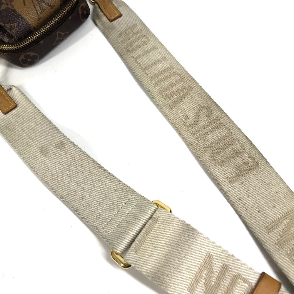 LOUIS VUITTON M81005 モノグラムストライプ NIGOコラボ ダブルフォンポーチ 斜め掛け カバン ポシェット ショルダーバッグ モノグラムキャンバス ユニセックス ブラウン