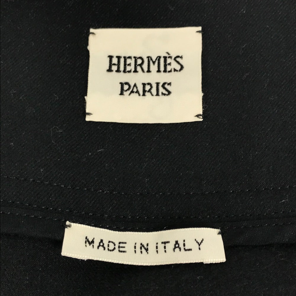 HERMES 巻きスカート アパレル ボトムス スカート ウール レディース ブラック