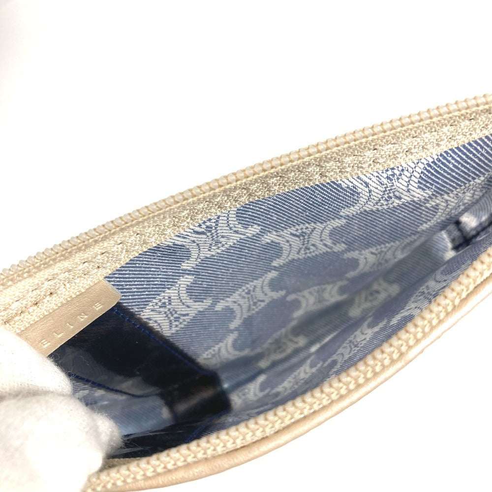 CELINE Pouch Triomphe Logo Beach Bag Handbag Tote Bag Shoulder Bag Vinyl/Leather Unisex Blue