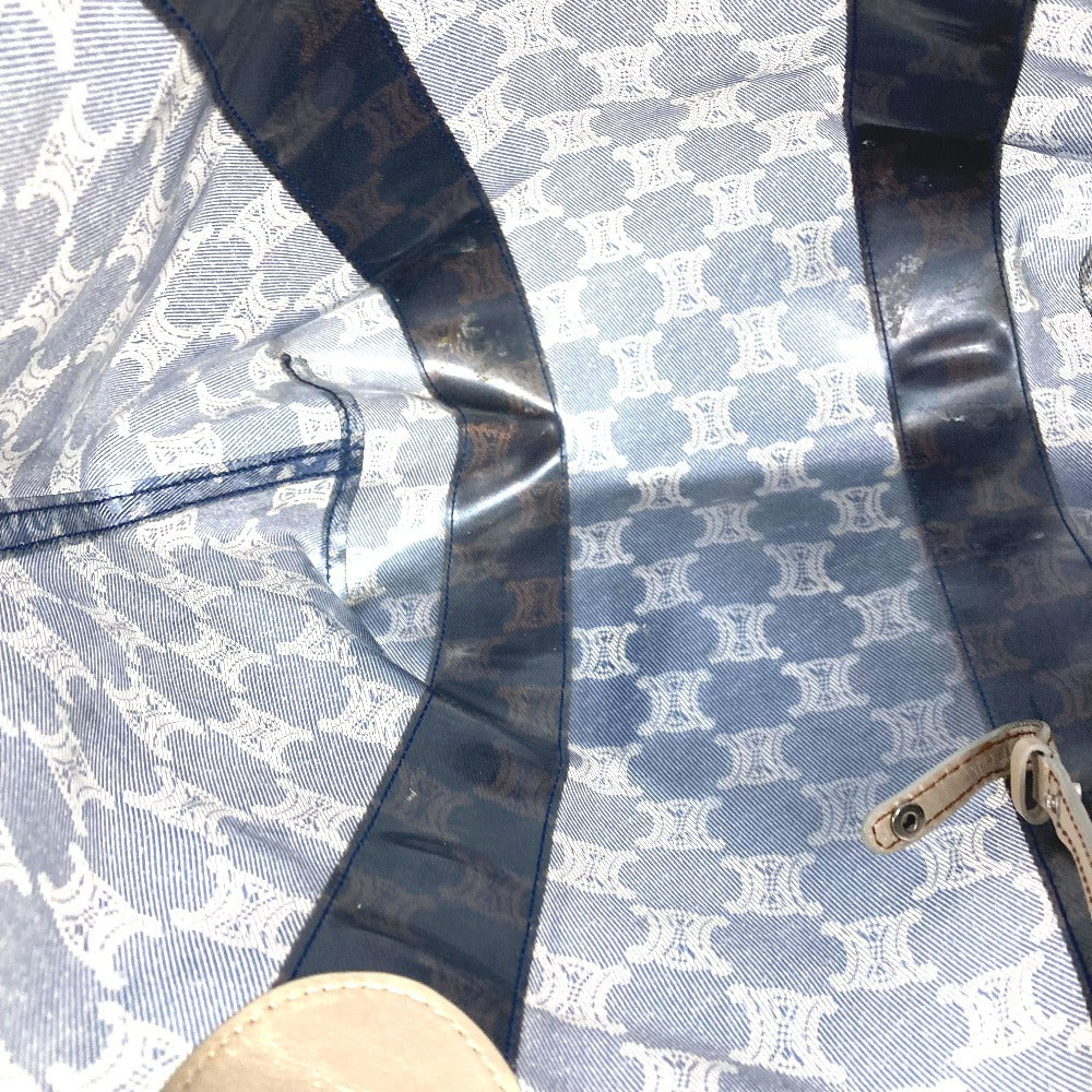 CELINE Pouch Triomphe Logo Beach Bag Handbag Tote Bag Shoulder Bag Vinyl/Leather Unisex Blue