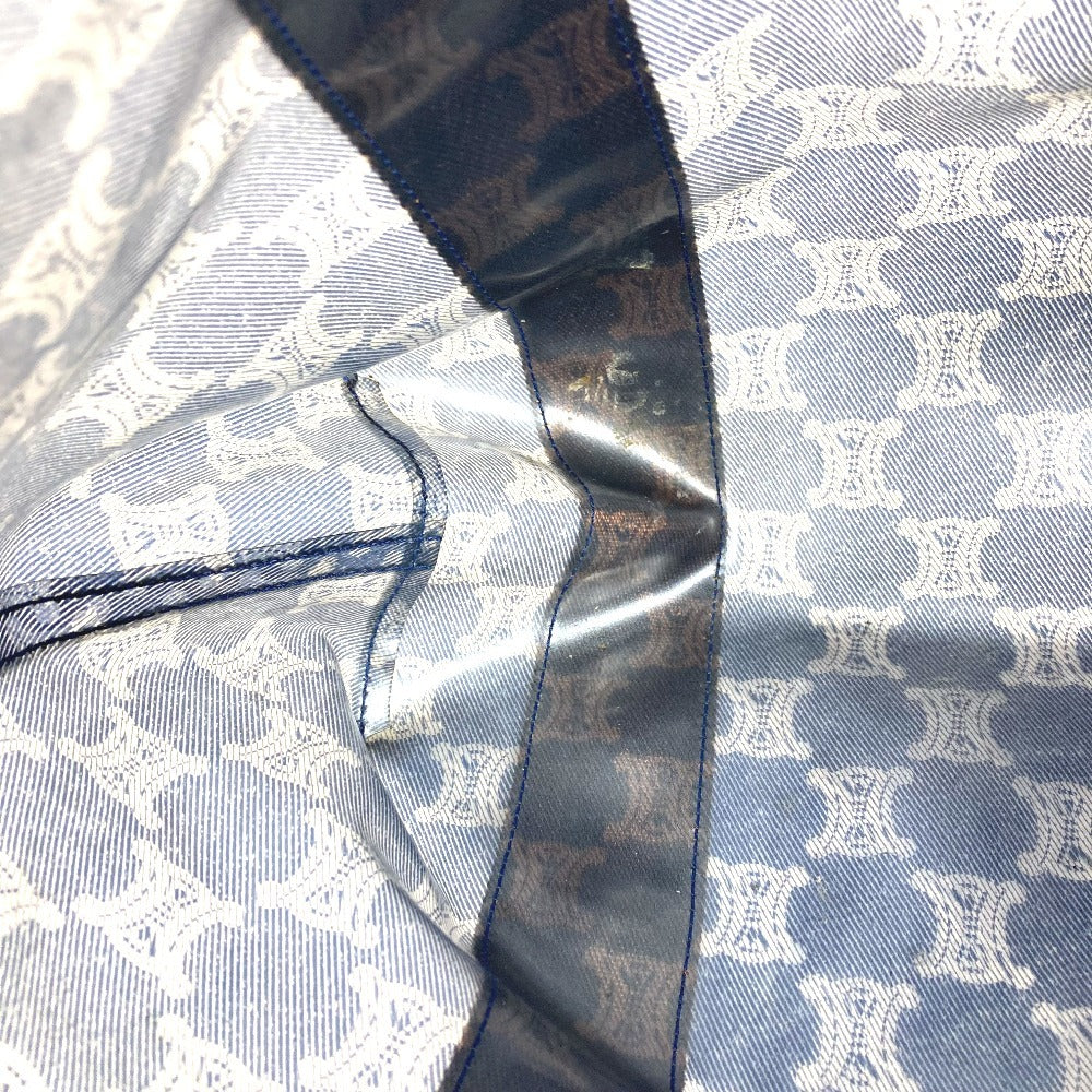 CELINE Pouch Triomphe Logo Beach Bag Handbag Tote Bag Shoulder Bag Vinyl/Leather Unisex Blue