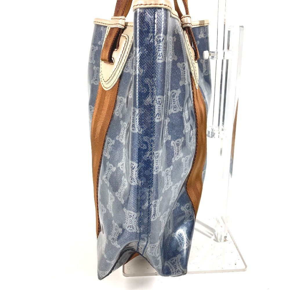 CELINE Pouch Triomphe Logo Beach Bag Handbag Tote Bag Shoulder Bag Vinyl/Leather Unisex Blue