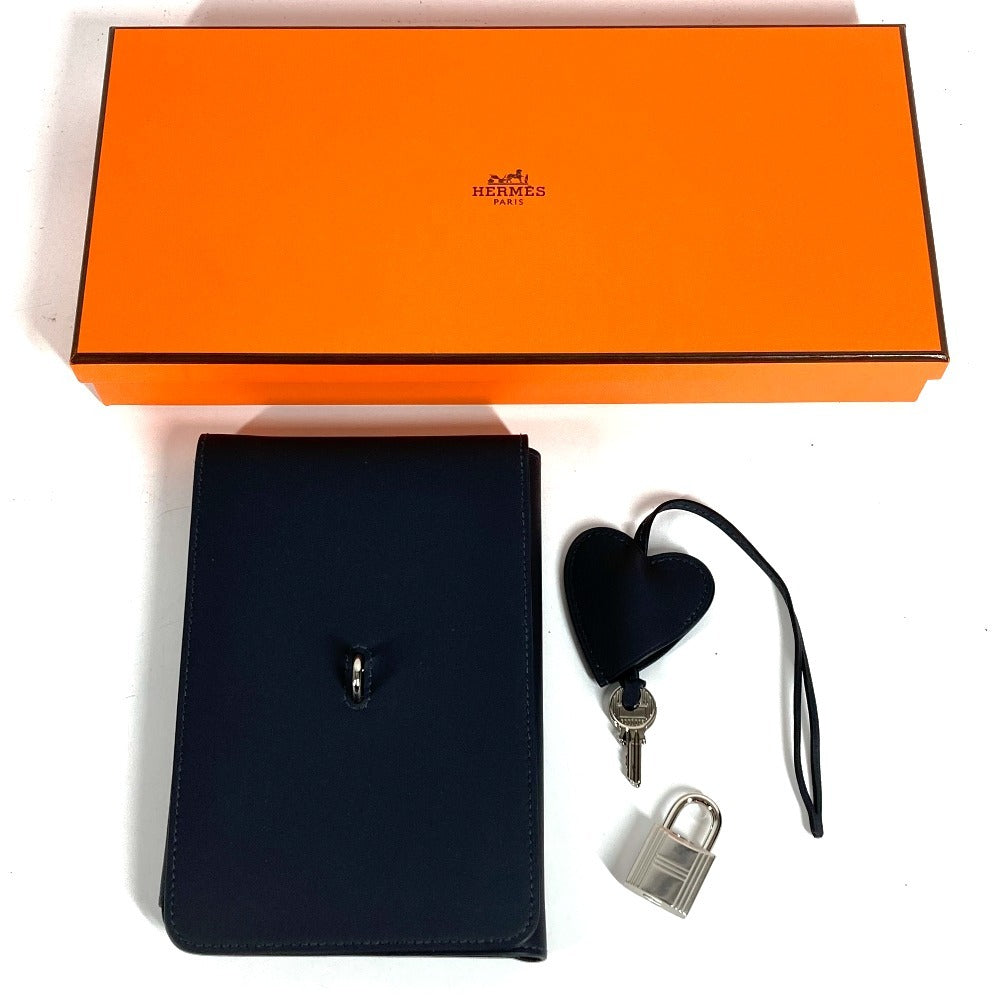 HERMES Heart Carnet Secret Notebook Memo Pad Stationery Case Notebook Cover Swift Unisex Ardoise Black