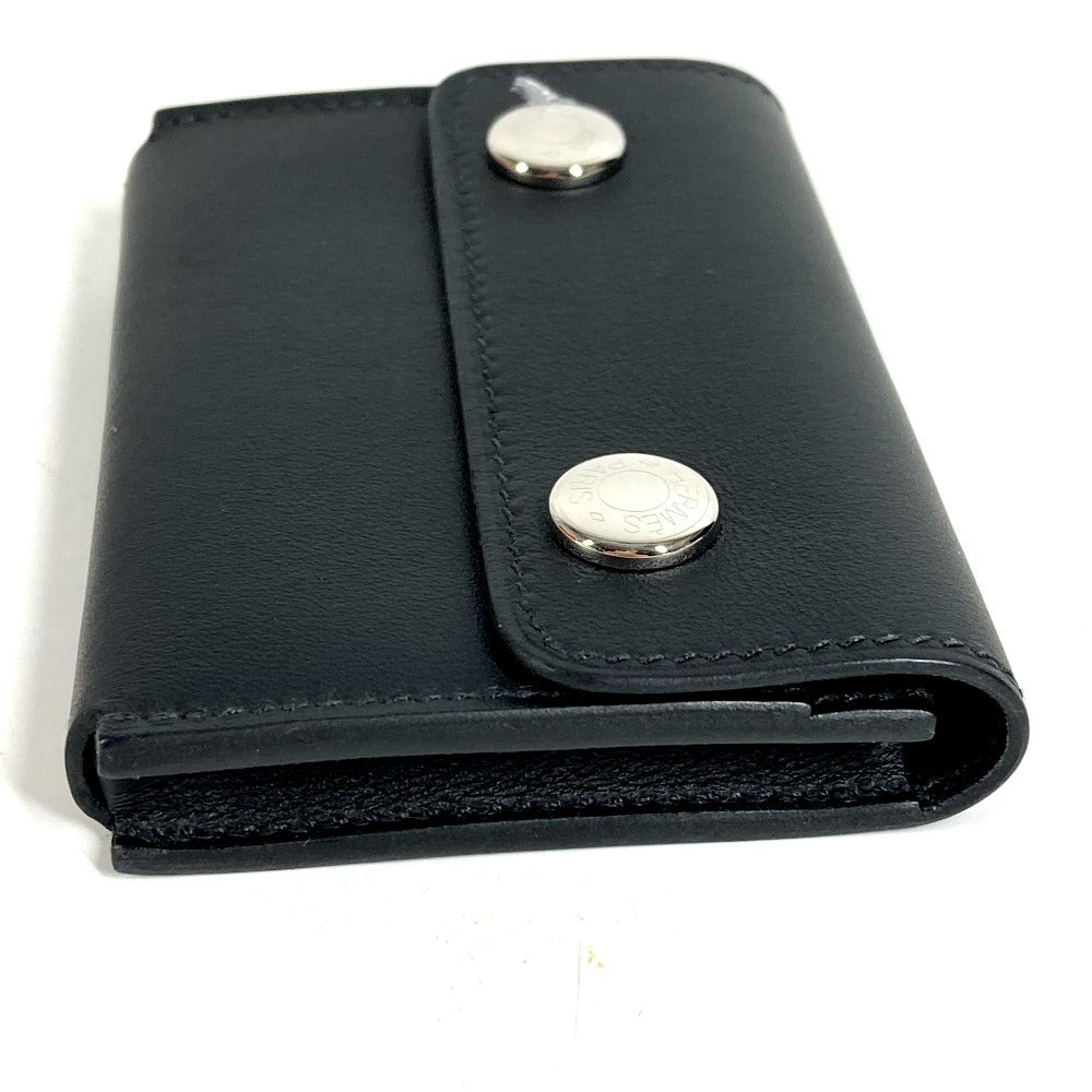 HERMES Sellier Hermesnap Card Case Hermesnap Card Case Business Card Holder Leather Goods Pass Case Bi-fold Card Case Swift Unisex Black