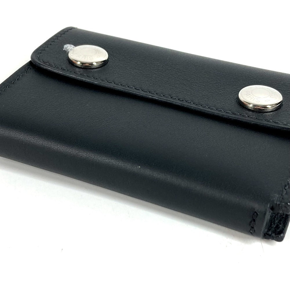 HERMES Sellier Hermesnap Card Case Hermesnap Card Case Business Card Holder Leather Goods Pass Case Bi-fold Card Case Swift Unisex Black
