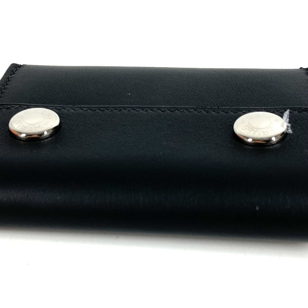 HERMES Sellier Hermesnap Card Case Hermesnap Card Case Business Card Holder Leather Goods Pass Case Bi-fold Card Case Swift Unisex Black