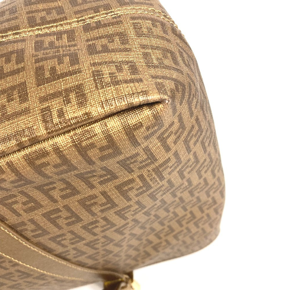 FENDI 8BH238 ズッカ ズッキーノ ロゴ カバン トートバッグ 肩掛け ショルダーバッグ PVC/レザー レディース ゴールド