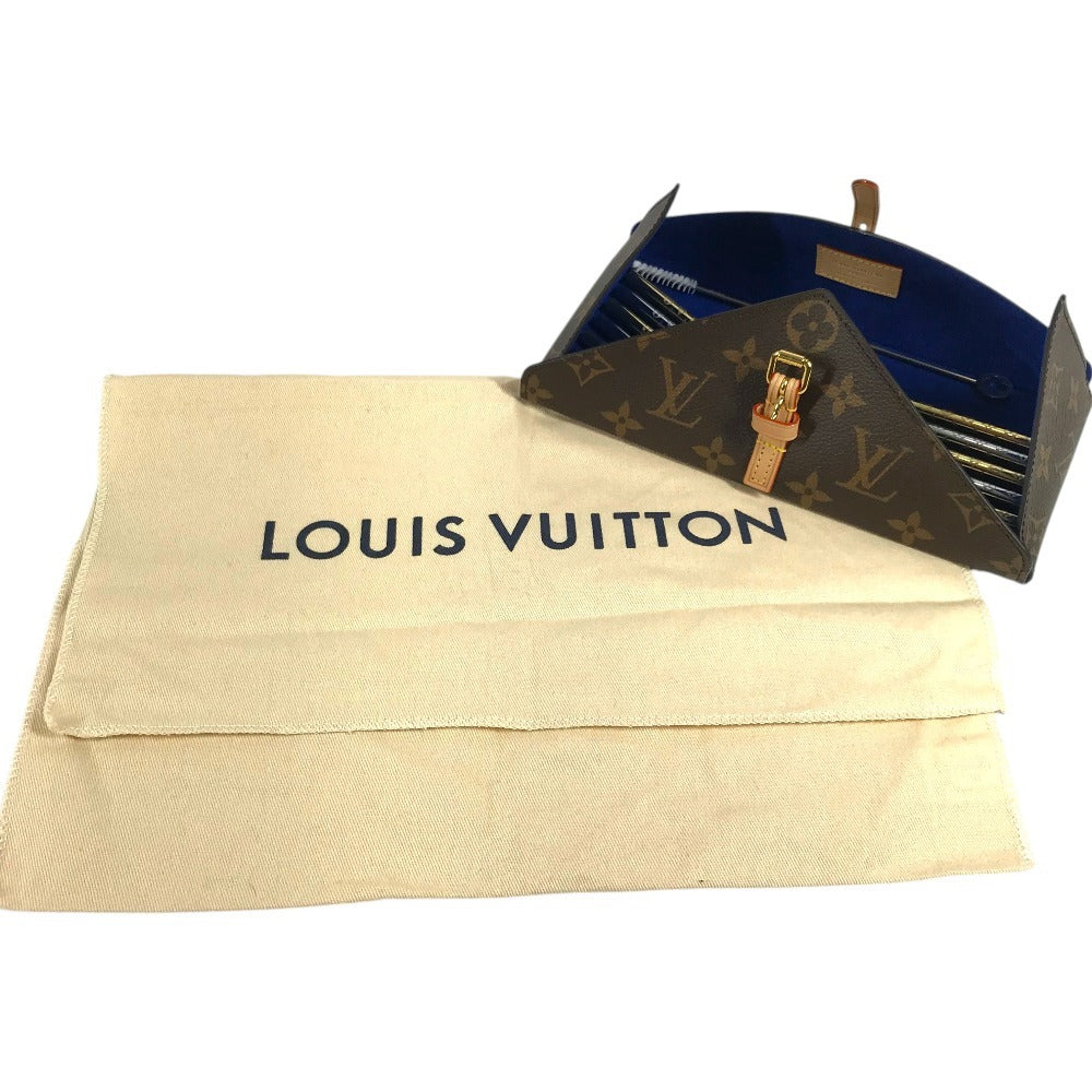 LOUIS VUITTON GI0477 モノグラム エテュイ6 パイユ ストロー6つ&ポーチセット インテリア カトラリー マドラー ストローホルダー オブジェ GP ユニセックス ゴールド×シルバー