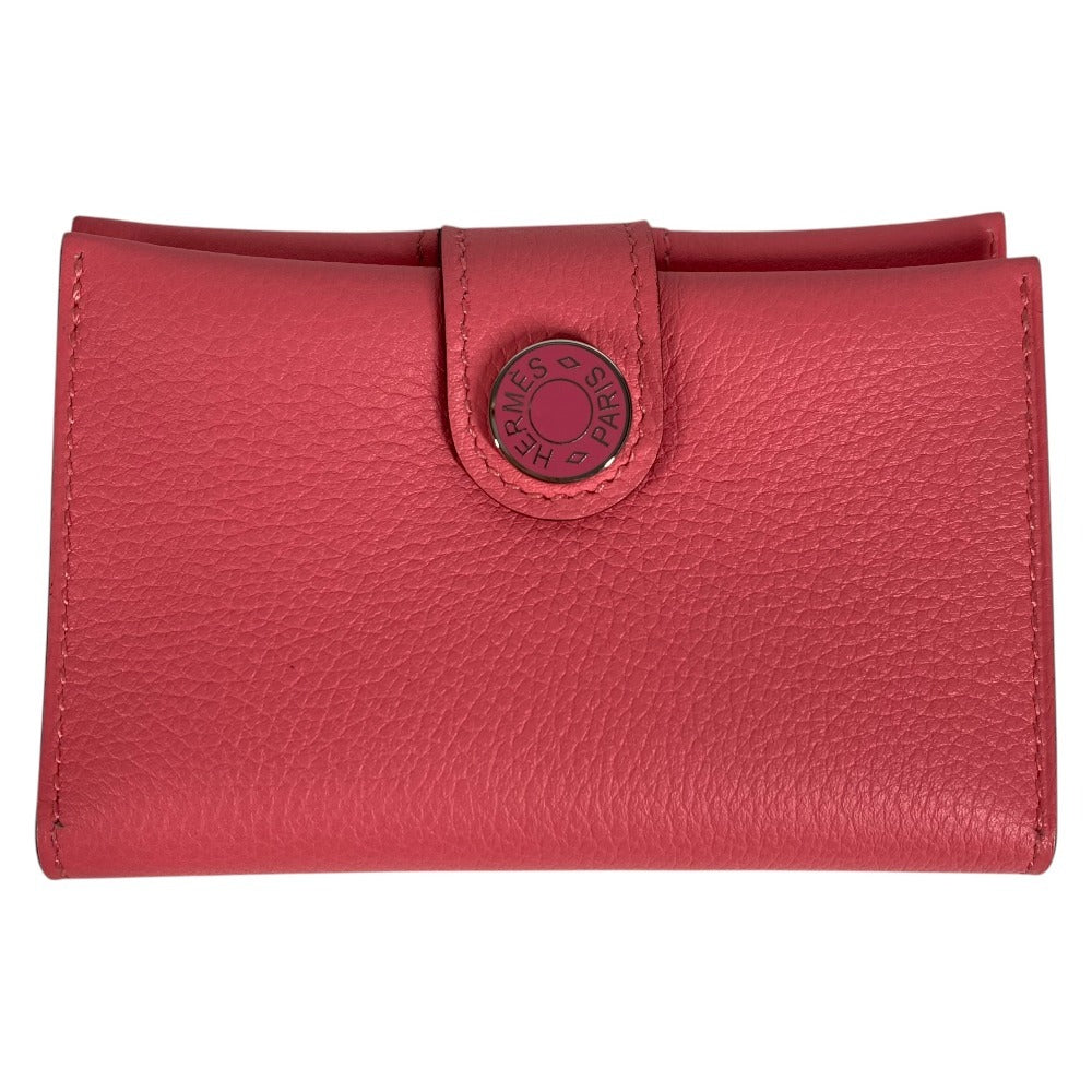 HERMES RMS R.M.S Card Case Leather Accessory Pass Case Bi-fold Card Holder Evercolor Ladies Rose Azalea Pink