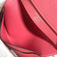 HERMES RMS R.M.S Card Case Leather Accessory Pass Case Bi-fold Card Holder Evercolor Ladies Rose Azalea Pink
