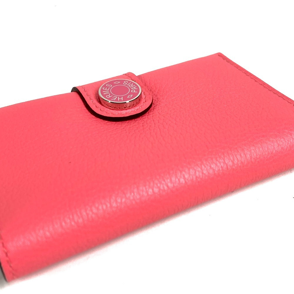 HERMES RMS R.M.S Card Case Leather Accessory Pass Case Bi-fold Card Holder Evercolor Ladies Rose Azalea Pink