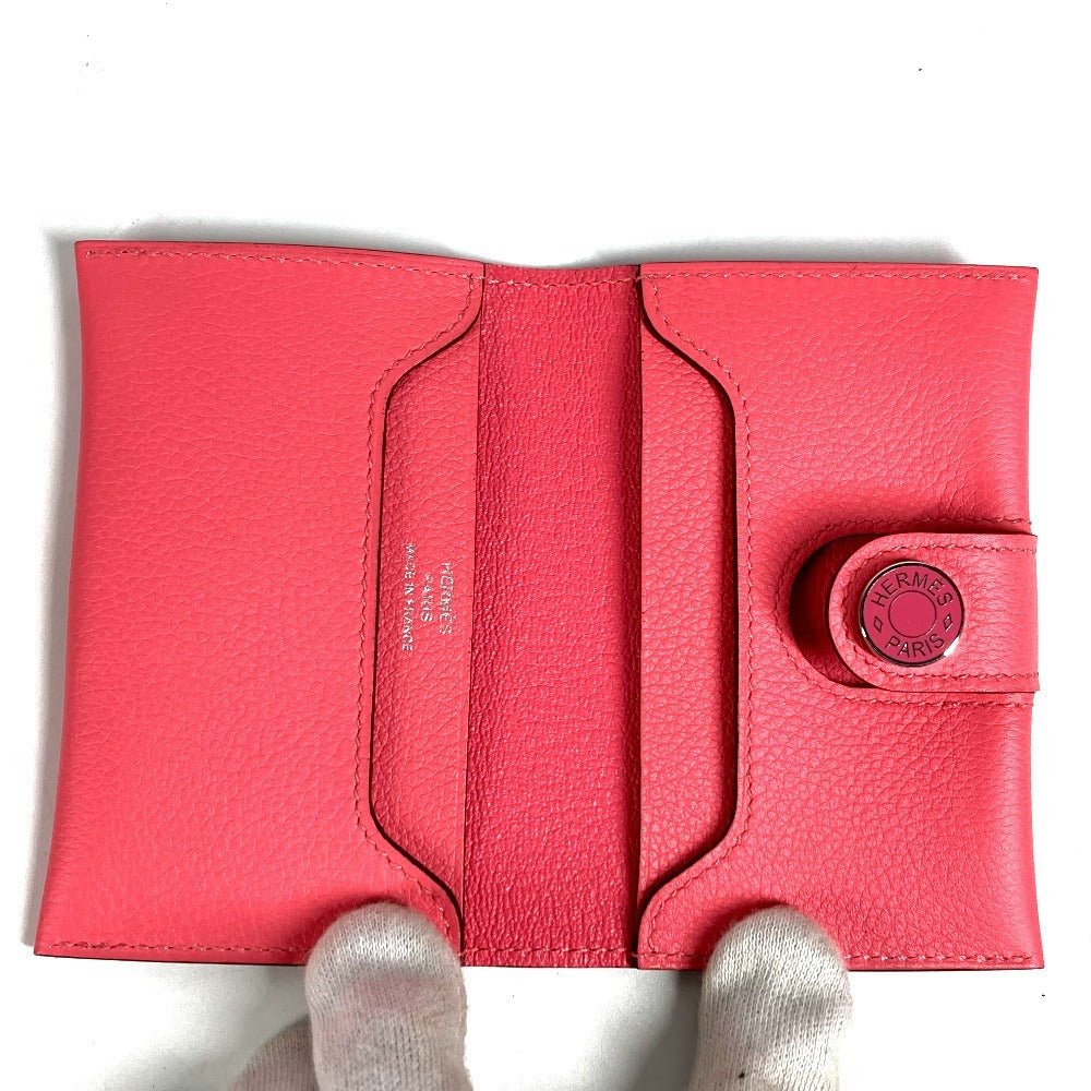 HERMES RMS R.M.S Card Case Leather Accessory Pass Case Bi-fold Card Holder Evercolor Ladies Rose Azalea Pink