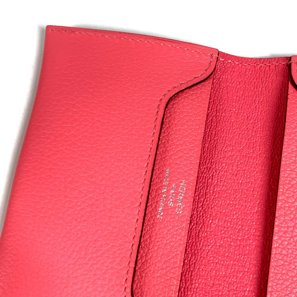 HERMES RMS R.M.S Card Case Leather Accessory Pass Case Bi-fold Card Holder Evercolor Ladies Rose Azalea Pink
