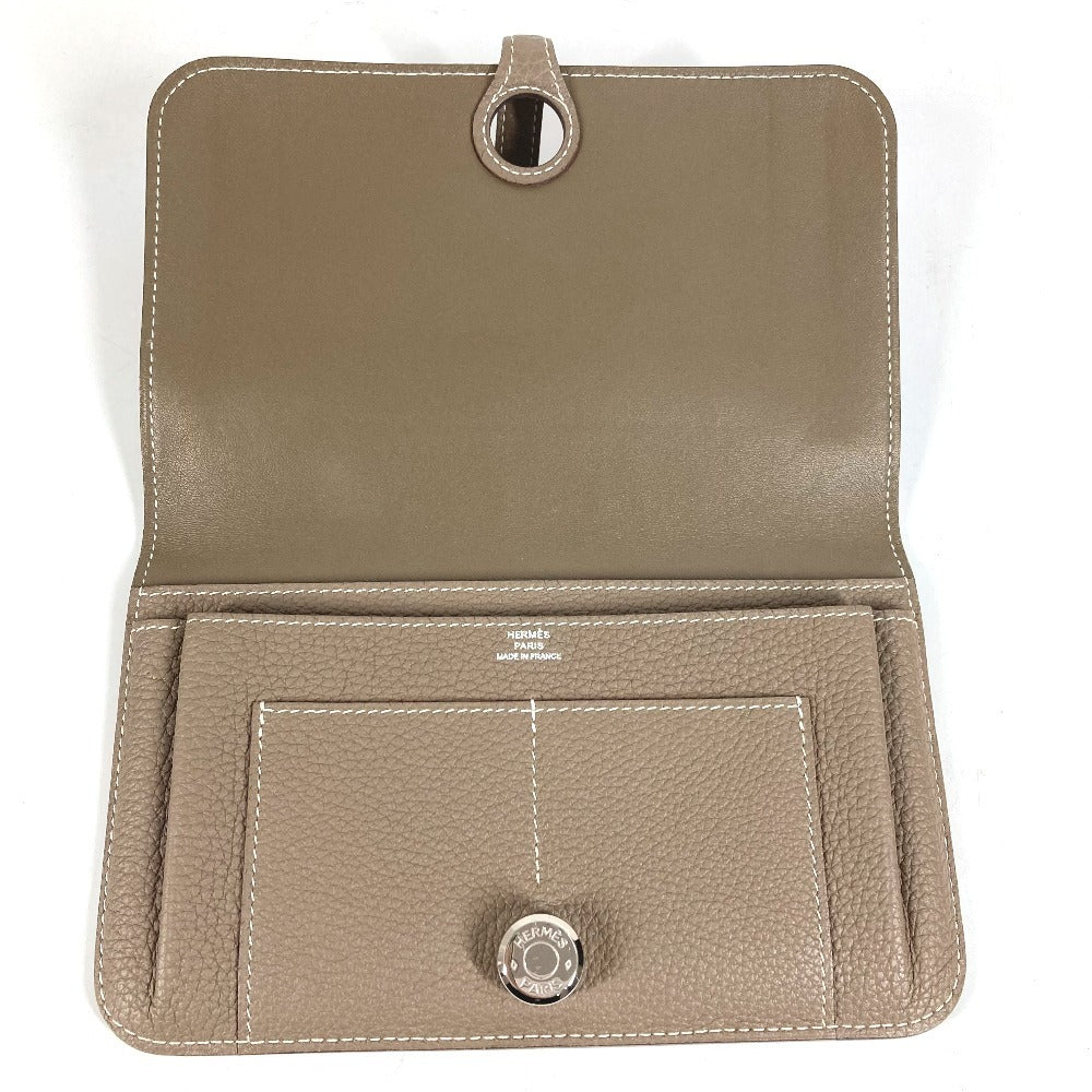 HERMES Dogon Duo GM Dogon Duo GM Wallet Long Wallet Togo Ladies Etoupe Gray