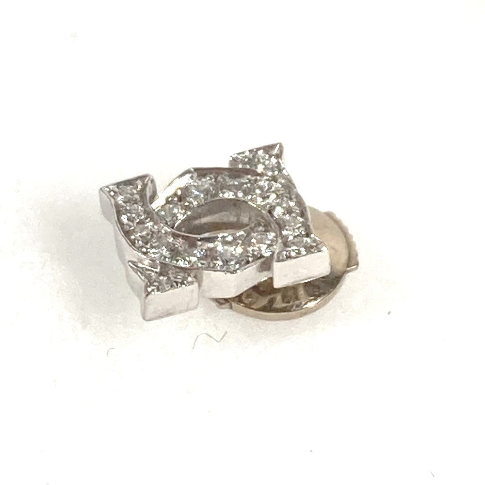 CARTIER ジュエリー アクセサリー アントルラセ ダイヤ ダイヤモンド 2C ロゴ 片耳 750 金 K18 18K ピアス WG750 ユニセックス シルバー