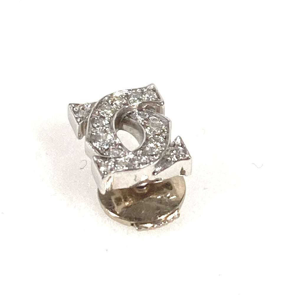 CARTIER ジュエリー アクセサリー アントルラセ ダイヤ ダイヤモンド 2C ロゴ 片耳 750 金 K18 18K ピアス WG750 ユニセックス シルバー