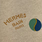 HERMES H103745M 01 Second Bag Flat Pouch "Bal au Bonheur" Print Clutch Bag Bag Makeup Pouch Multi-purpose Pouch Pouch Cotton Unisex Camel Beige