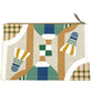 HERMES H103745M 01 Second Bag Flat Pouch "Bal au Bonheur" Print Clutch Bag Bag Makeup Pouch Multi-purpose Pouch Pouch Cotton Unisex Camel Beige