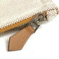 HERMES H103745M 01 Second Bag Flat Pouch "Bal au Bonheur" Print Clutch Bag Bag Makeup Pouch Multi-purpose Pouch Pouch Cotton Unisex Camel Beige