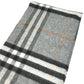 BURBERRY 8059277 Contrast Check Logo Fringe Scarf Cashmere Unisex Gray