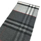 BURBERRY 8059277 Contrast Check Logo Fringe Scarf Cashmere Unisex Gray