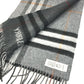 BURBERRY 8059277 Contrast Check Logo Fringe Scarf Cashmere Unisex Gray