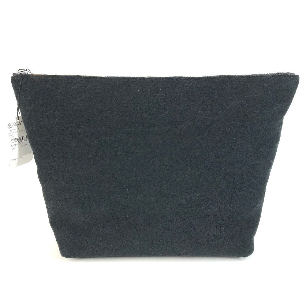 BALENCIAGA 695537 B Logo Second Bag Pouch Clutch Bag Pile Unisex Black