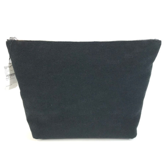 BALENCIAGA 695537 B Logo Second Bag Pouch Clutch Bag Pile Unisex Black