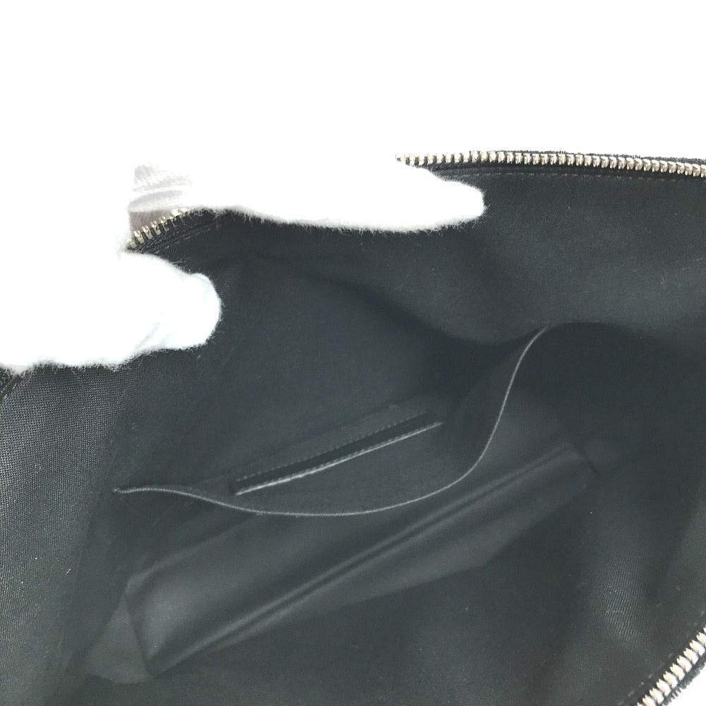 BALENCIAGA 695537 B Logo Second Bag Pouch Clutch Bag Pile Unisex Black