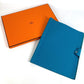 HERMES Sellier Logo Ulysse GM Ulysse GM Oversized Stationery Agenda Case Notebook Cover Taurillon Clemence Unisex Blue Jean