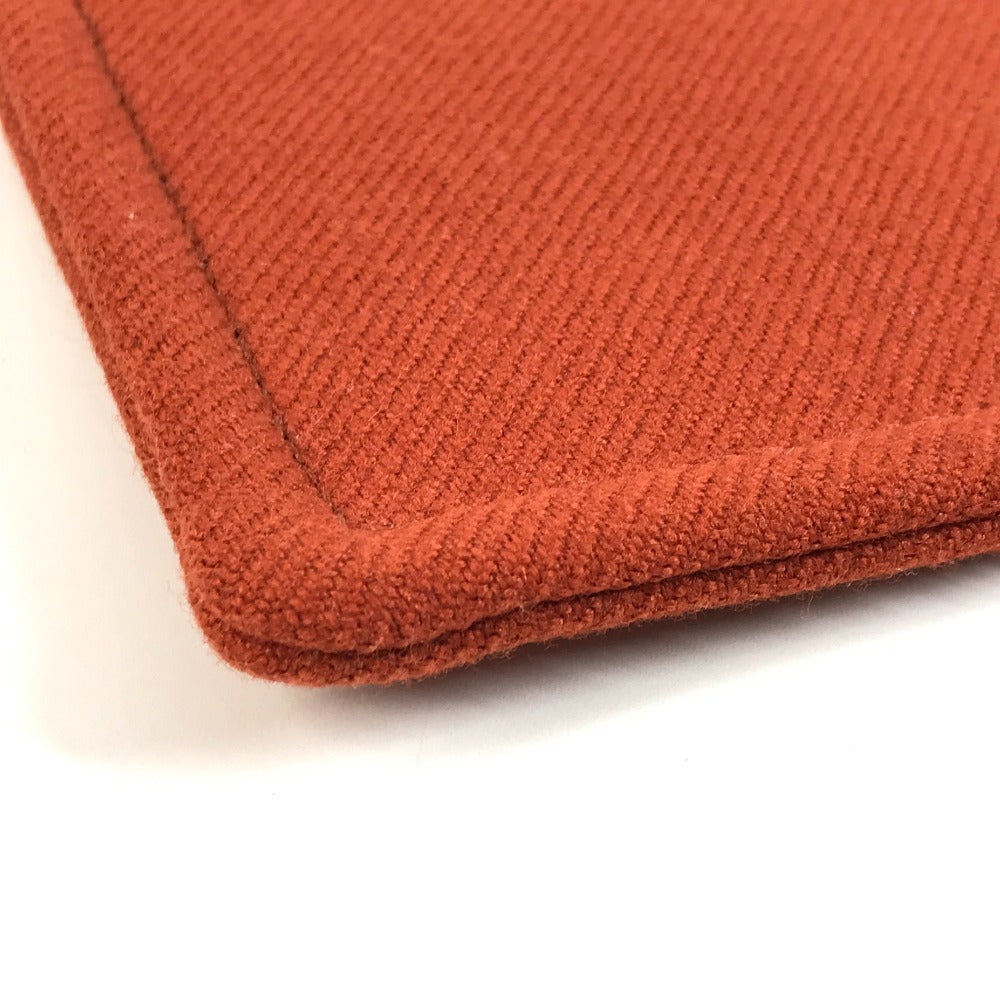 HERMES H103643M02 Second Bag Flat Pouch H Nattes GM Clutch Bag Makeup Pouch Multi-purpose Pouch Wool Unisex Tommette Orange-red