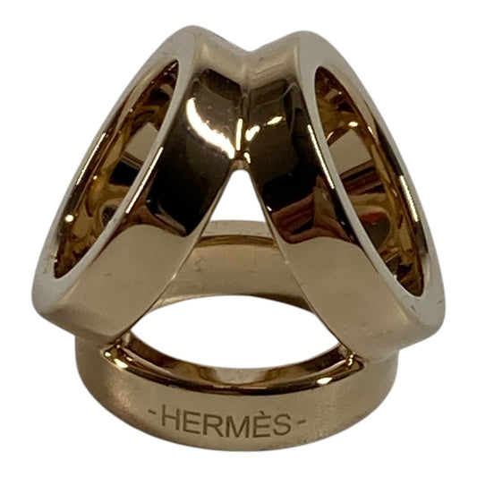 HERMES Scarf Ring Twilly Mini Trio Accessory Jewelry Scarf Ring Metal Unisex Permabrass Gold