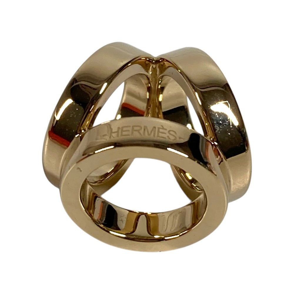 HERMES Scarf Ring Twilly Mini Trio Accessory Jewelry Scarf Ring Metal Unisex Permabrass Gold