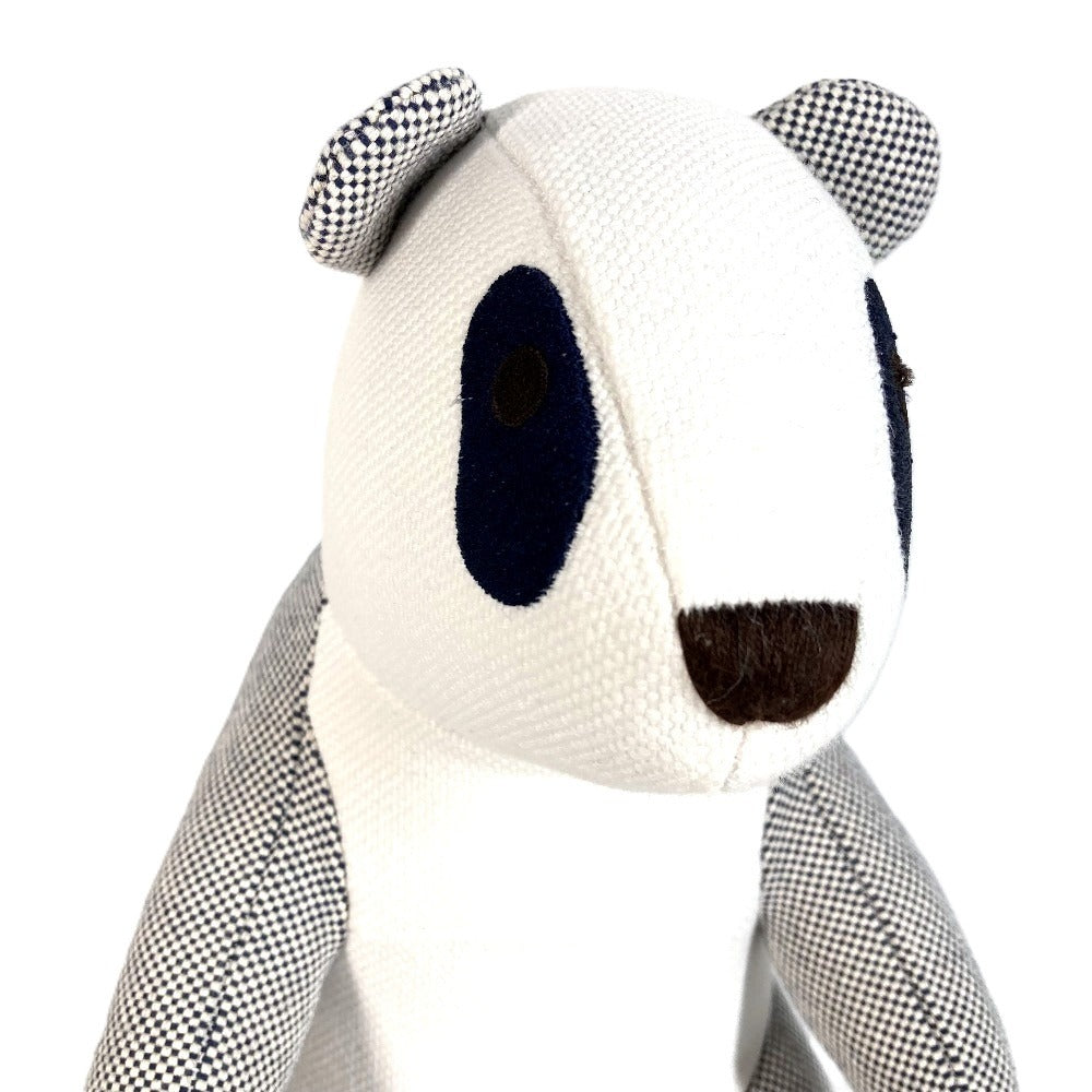 HERMES H103882M Figurine Object Plush Toy Panda Émile et popée Plush Toy Cotton Kids Bleu Indigo Navy