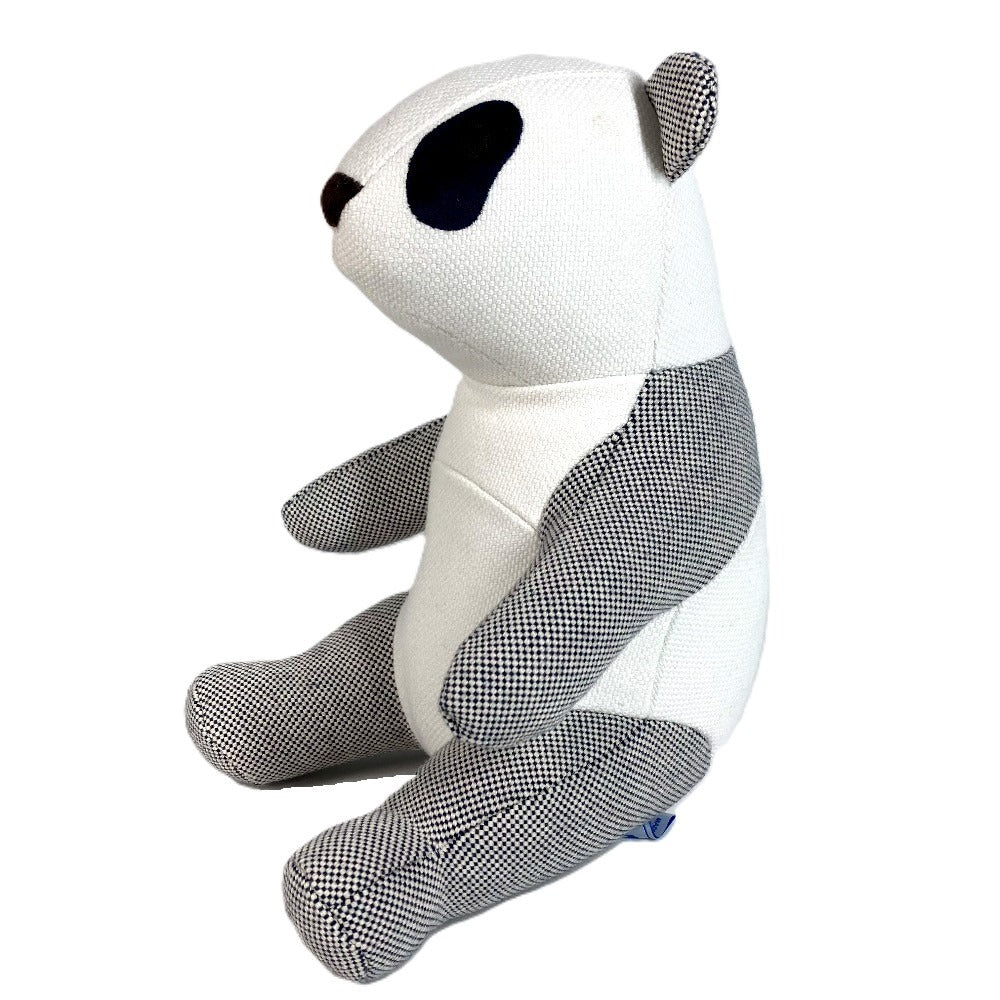 HERMES H103882M Figurine Object Plush Toy Panda Émile et popée Plush Toy Cotton Kids Bleu Indigo Navy