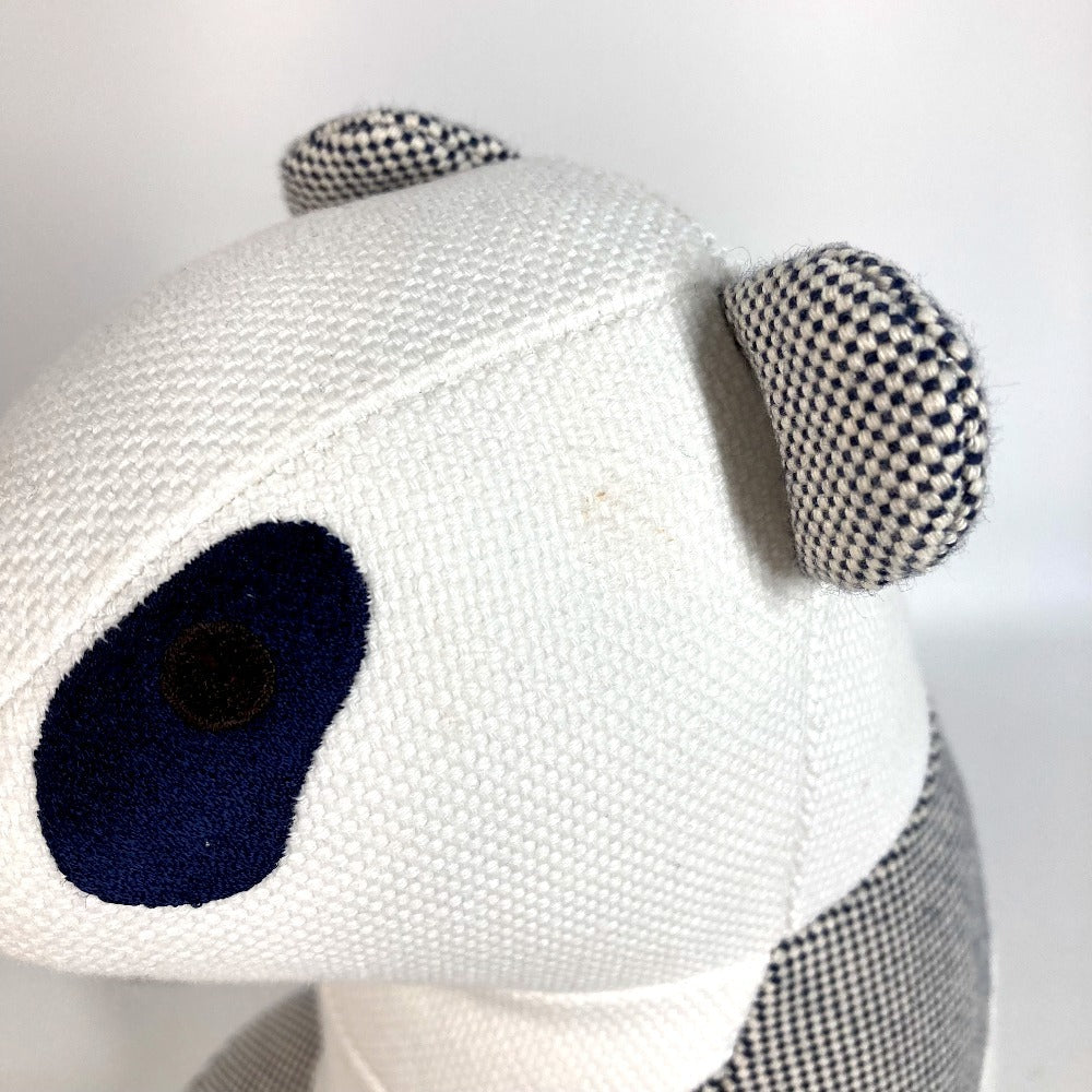 HERMES H103882M Figurine Object Plush Toy Panda Émile et popée Plush Toy Cotton Kids Bleu Indigo Navy