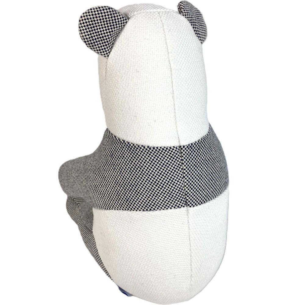 HERMES H103882M Figurine Object Plush Toy Panda Émile et popée Plush Toy Cotton Kids Bleu Indigo Navy