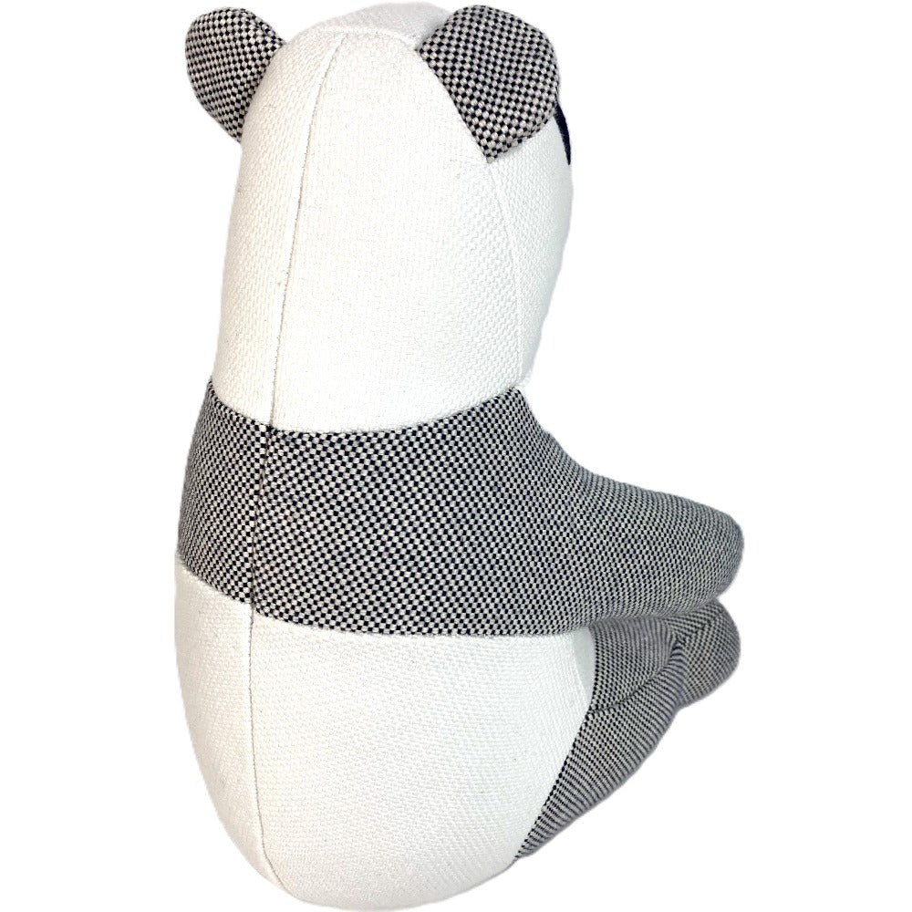 HERMES H103882M Figurine Object Plush Toy Panda Émile et popée Plush Toy Cotton Kids Bleu Indigo Navy