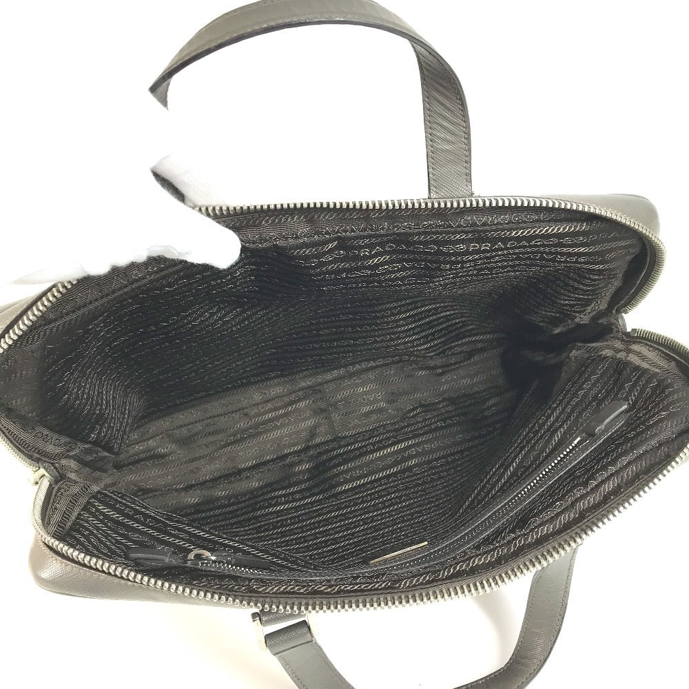 PRADA Business Bag, Document Bag, Tote Bag, Briefcase, Handbag, Saffiano Leather, Unisex, Grey