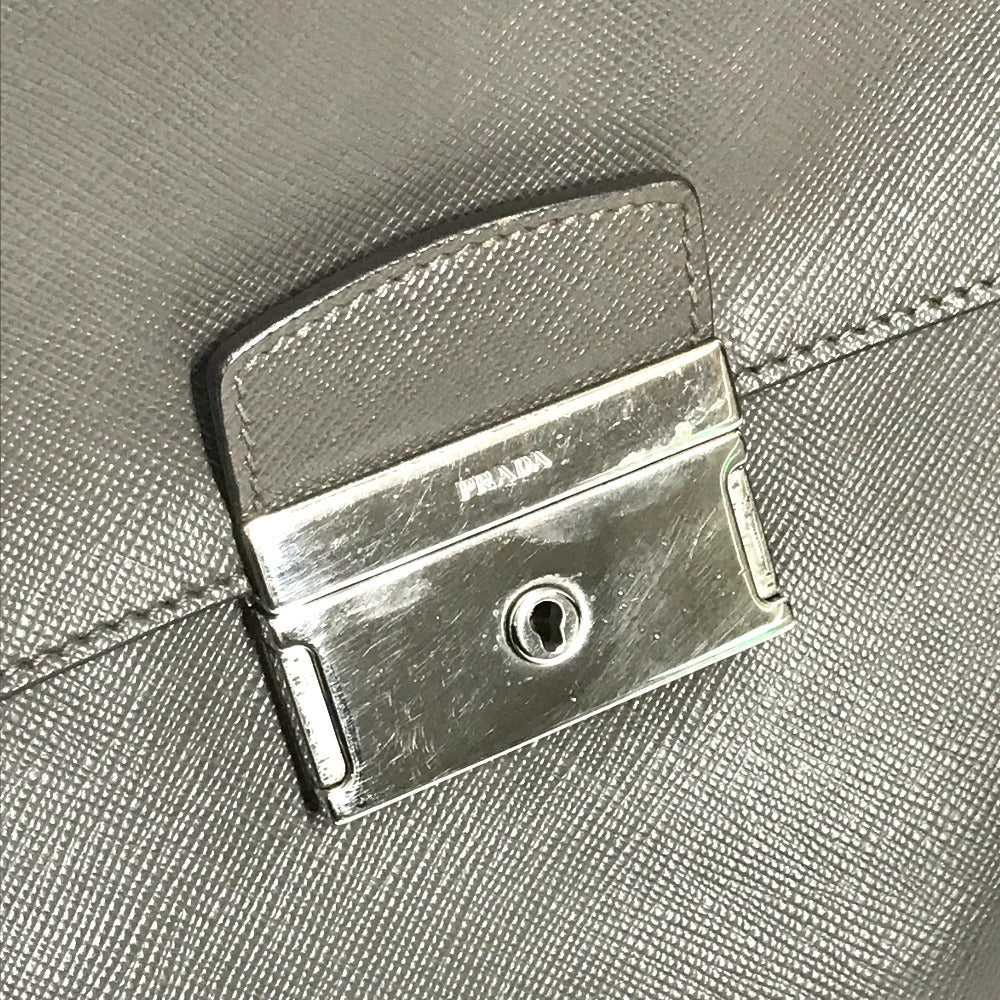 PRADA Business Bag, Document Bag, Tote Bag, Briefcase, Handbag, Saffiano Leather, Unisex, Grey