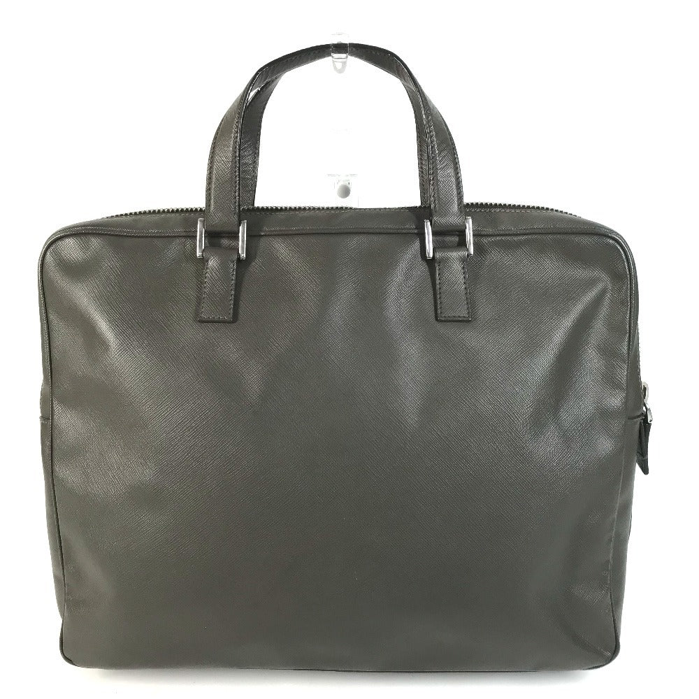 PRADA Business Bag, Document Bag, Tote Bag, Briefcase, Handbag, Saffiano Leather, Unisex, Grey
