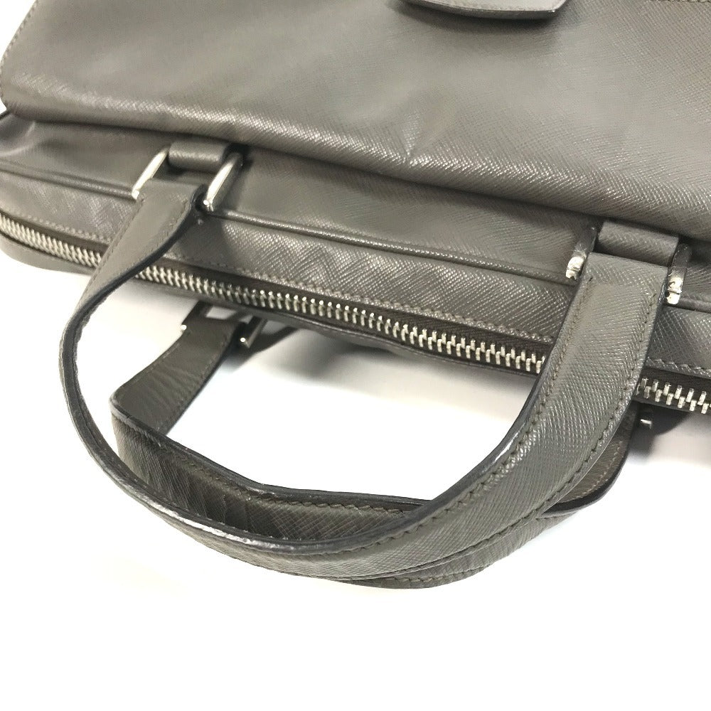 PRADA Business Bag, Document Bag, Tote Bag, Briefcase, Handbag, Saffiano Leather, Unisex, Grey