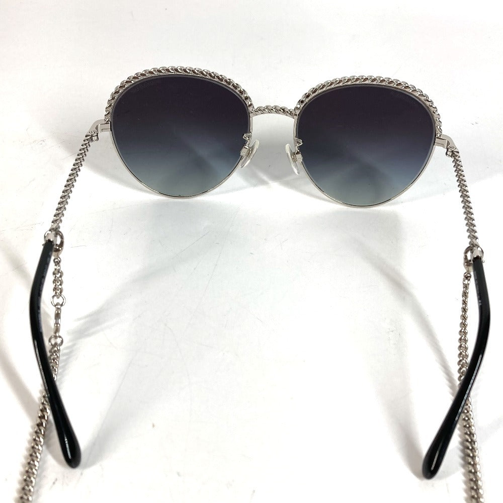 CHANEL 4242 CC Logo Coco Mark Eyeglasses with Chain, Eyewear, Sunglasses, Metal, Women's, Black