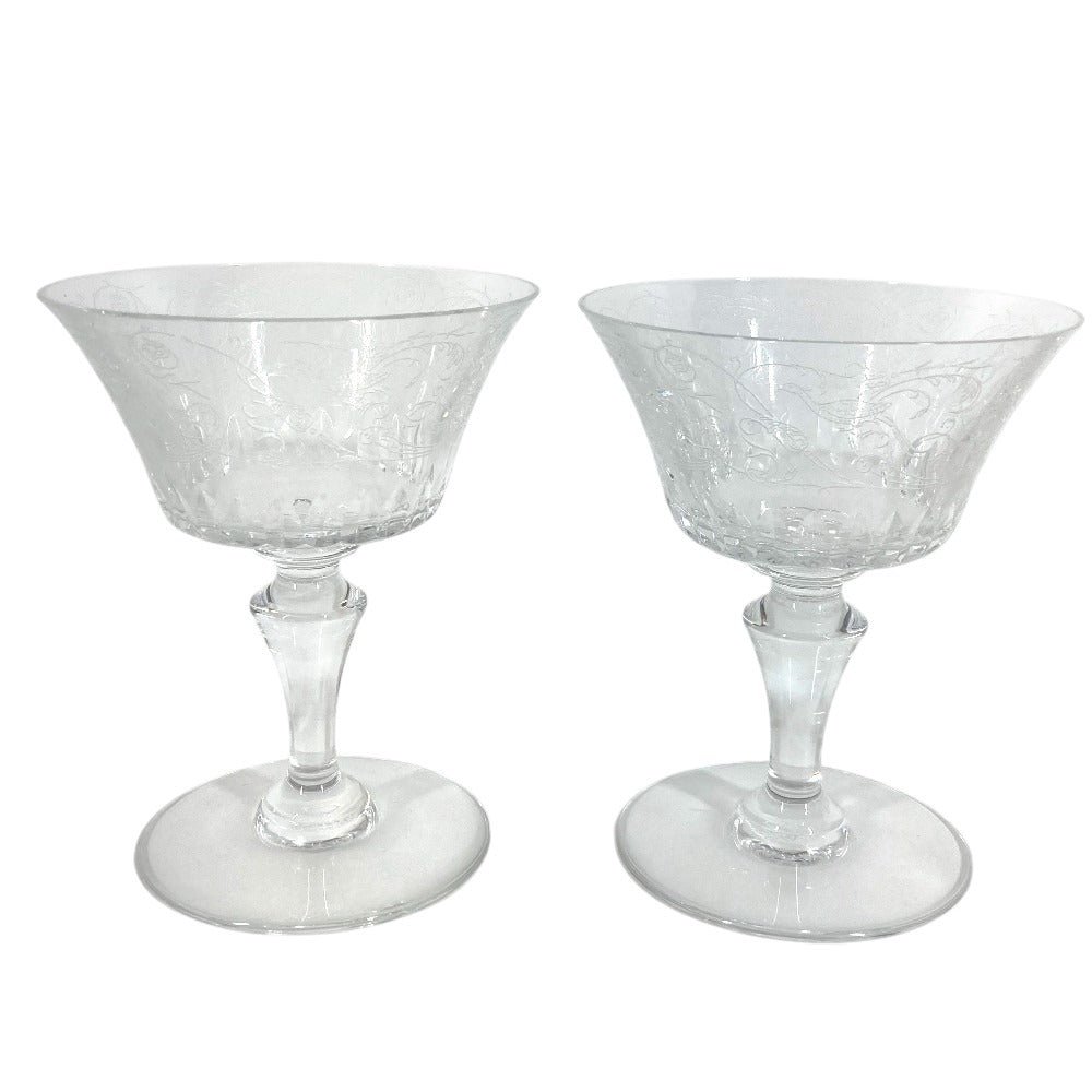 Baccarat Cup Tableware Interior Pudding Cup Pair Set of 2 Dishes Glass Unisex Clear
