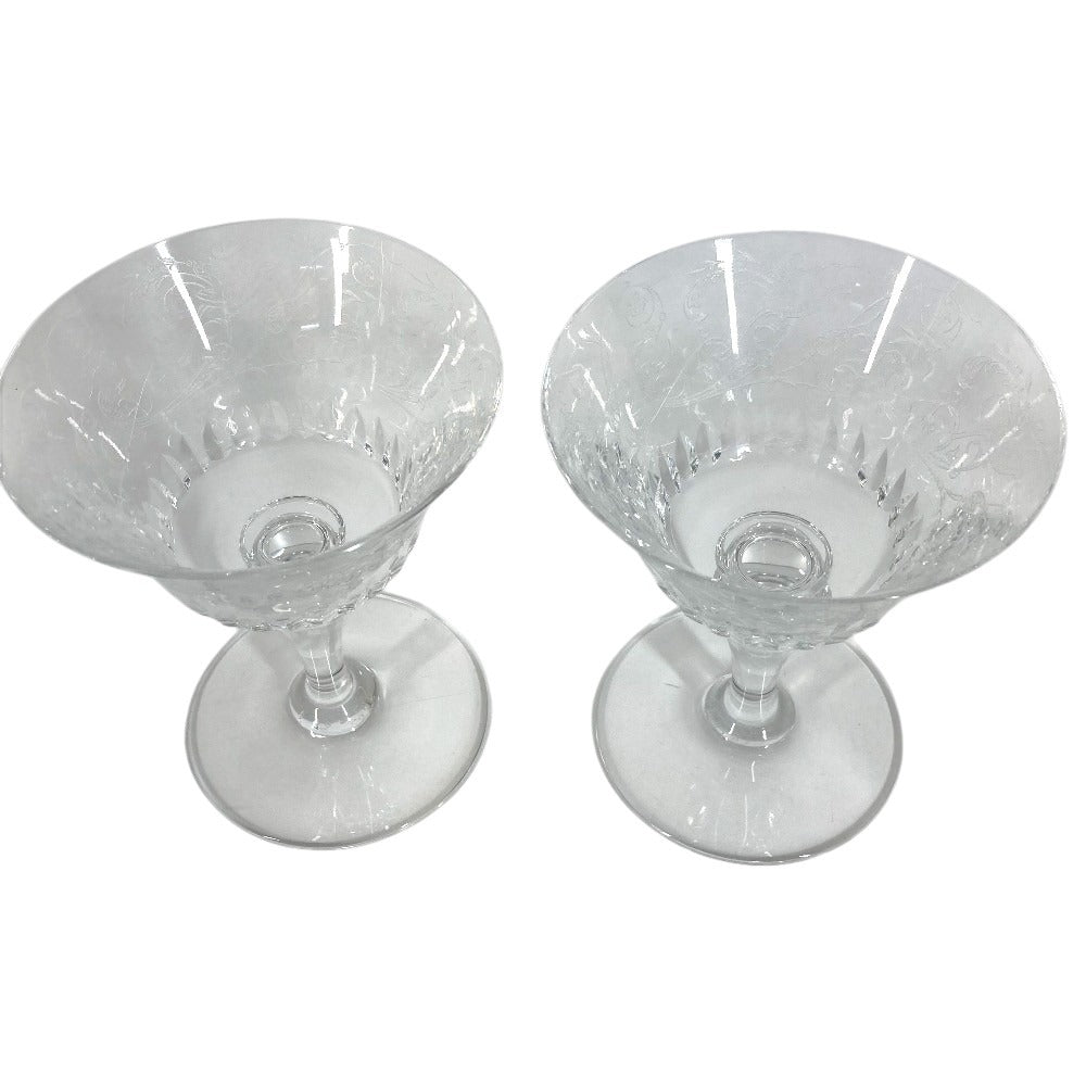 Baccarat Cup Tableware Interior Pudding Cup Pair Set of 2 Dishes Glass Unisex Clear