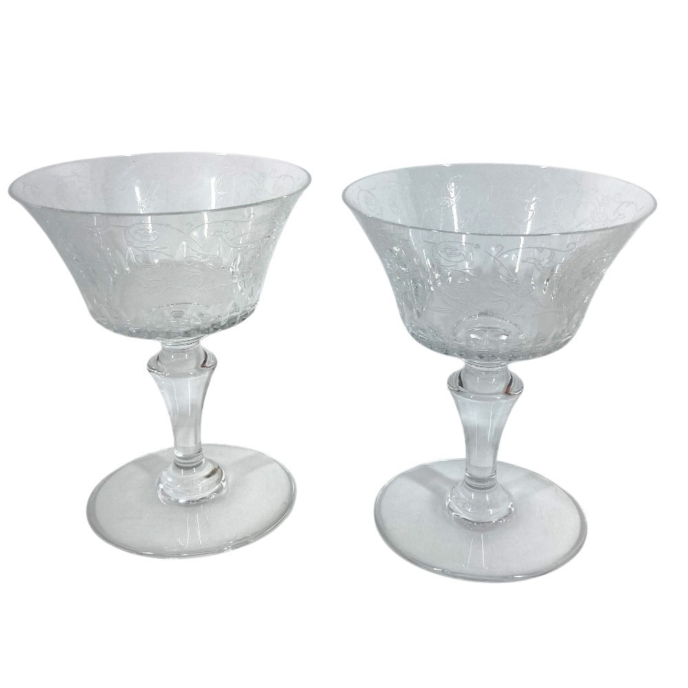 Baccarat Cup Tableware Interior Pudding Cup Pair Set of 2 Dishes Glass Unisex Clear
