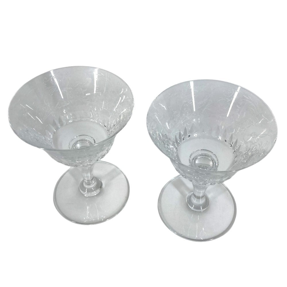 Baccarat Cup Tableware Interior Pudding Cup Pair Set of 2 Dishes Glass Unisex Clear